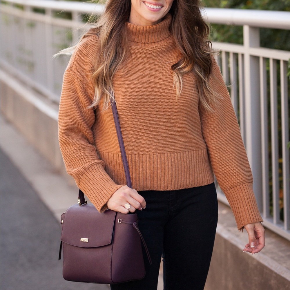 Rust Crop Turtleneck